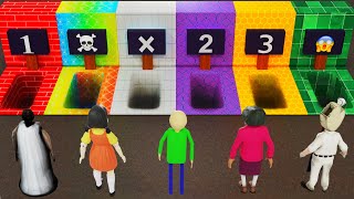 Granny and Secret Doors vs Squid Game vs Ice Scream vs Baldi funny horror animation