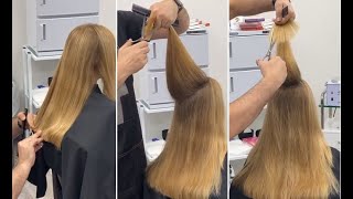 How to cut a Long Layered Haircut for women | Long Dry Cutting Techniques