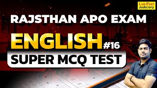 Rajasthan APO Exam 2024 | Super MCQ Test | #16 | English for Rajasthan APO Exam 2024