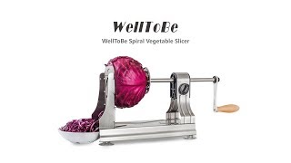 WellToBe Sprial Vegetable Slicer, Simple Operation With One Hand.
