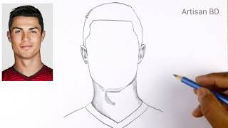 How To Draw Realistic Cristiano Ronaldo, Easy Pencil Sketch #cr7