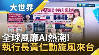 全球掀起AI熱! 輝達執行長黃仁勳旋風來台傳下一站赴中 ChatGPT風靡全球AI科技陸續推出 警憂受騙上當案件增｜主播 苑曉琬｜【大世界新聞】20230601｜三立iNEWS