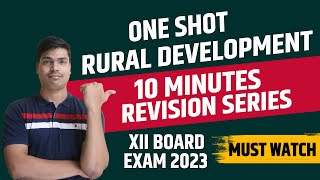 Rural Development | One shot. Class 12 Indian economic development | Economics Board exam 2023