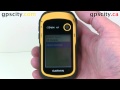 Display Setup Menu of the Garmin eTrex 10 with GPSCity