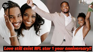NFL star Jonathan Owens celebrates 1 year anniversary with Simone Biles ♥️