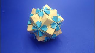 Origami Kusudama Centaurus Blue. How to make origami  kusudama with paper. Kusudama Centaurus