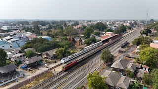 タイ国鉄 キハ183系 Kiha183 ロッブリー臨 Lopburi ロッブリー駅入れ替え ドローン空撮 DJI AIR3