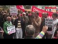 cpi m members protest against union budget 2018 in delhi