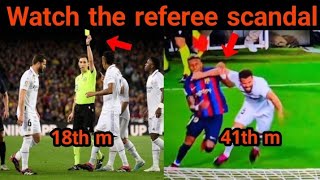 real madrid vs barcelona referee  refuses to issue the red card to Nacho!  Scandal