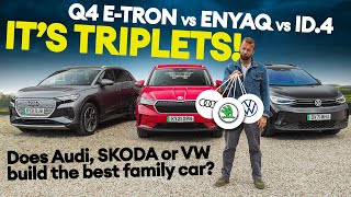 Electric family car shootout! Who makes the best all-electric SUV: Audi, ŠKODA or Volkswagen?