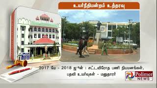 2017 - 2018 : மதுரை காமராஜர் பல்கலை. பணி நியமனங்கள், பதவி உயர்வுகள்