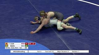 2018 NCAA Wrestling 125lbs: Ethan Lizak (Minnesota) maj dec Drew Mattin (Michigan)