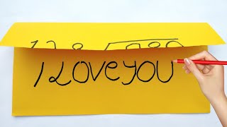 How To Turn Word Anything In To A I Love You ! Paper Folding And  Writing I Love You ! Amazing Art