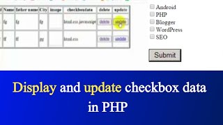 Display and update checkbox data in PHP | PHP tutorial #24