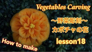 【野菜の飾り切り かぼちゃの花 野菜アート 】pumpkin carvingベジタブルカービング BASIC design18　無料オンライン講座