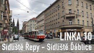 LINKA 10 - Sídliště Řepy–Sídliště Ďáblice - TRAMVAJE PRAHY [4K]