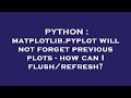 PYTHON : matplotlib.pyplot will not forget previous plots - how can I flush/refresh?