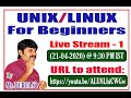 UNIX/LINUX For Beginners || Live Session - 1 || By Durga Sir