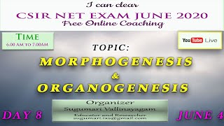 DAY 8 | DEVELOPMENTAL BIOLOGY - Morphogenesis \u0026 Organogenesis | I CAN CLEAR CSIR NET EXAM |JUNE 2020