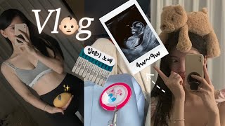 {임산부VLOG👶🏻}입덧지옥😵‍💫극초기 4주~9주 일상, 임테기노예, 첫심장소리, 아기집확인, 젤리곰