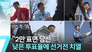 “2만 표면 당선”…낮은 투표율에 선거전 치열 / KBS  2023.04.03.