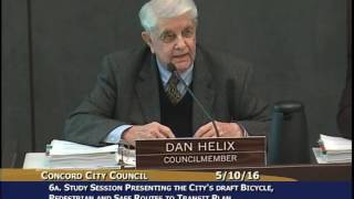 Councilmember Dan Helix supports safety over cars in the Master Plan