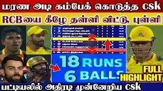Chennai Super Kings big come back, pointstable top, rcb down, csk fans happy | csk vs rcb highlight