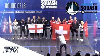 Squash: England v Switzerland - Men's World Team Champs 2017 - Rd of 16 Highlights