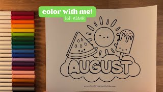 Color With Me - August Coloring Page | lofi ASMR