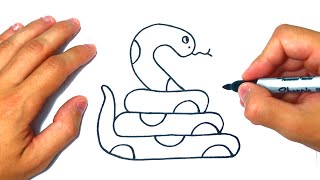 Cómo dibujar una Serpiente Paso a Paso y fácil