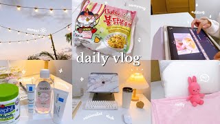 daily vlog ☁️ 🍃 : after work routine 💤 , cooking 👩‍🍳 , skincare routine, cleanin