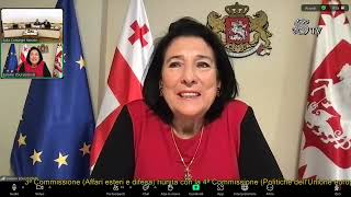 იტალიის სენატის სხდომაზე სიტყვით გამოსვლა