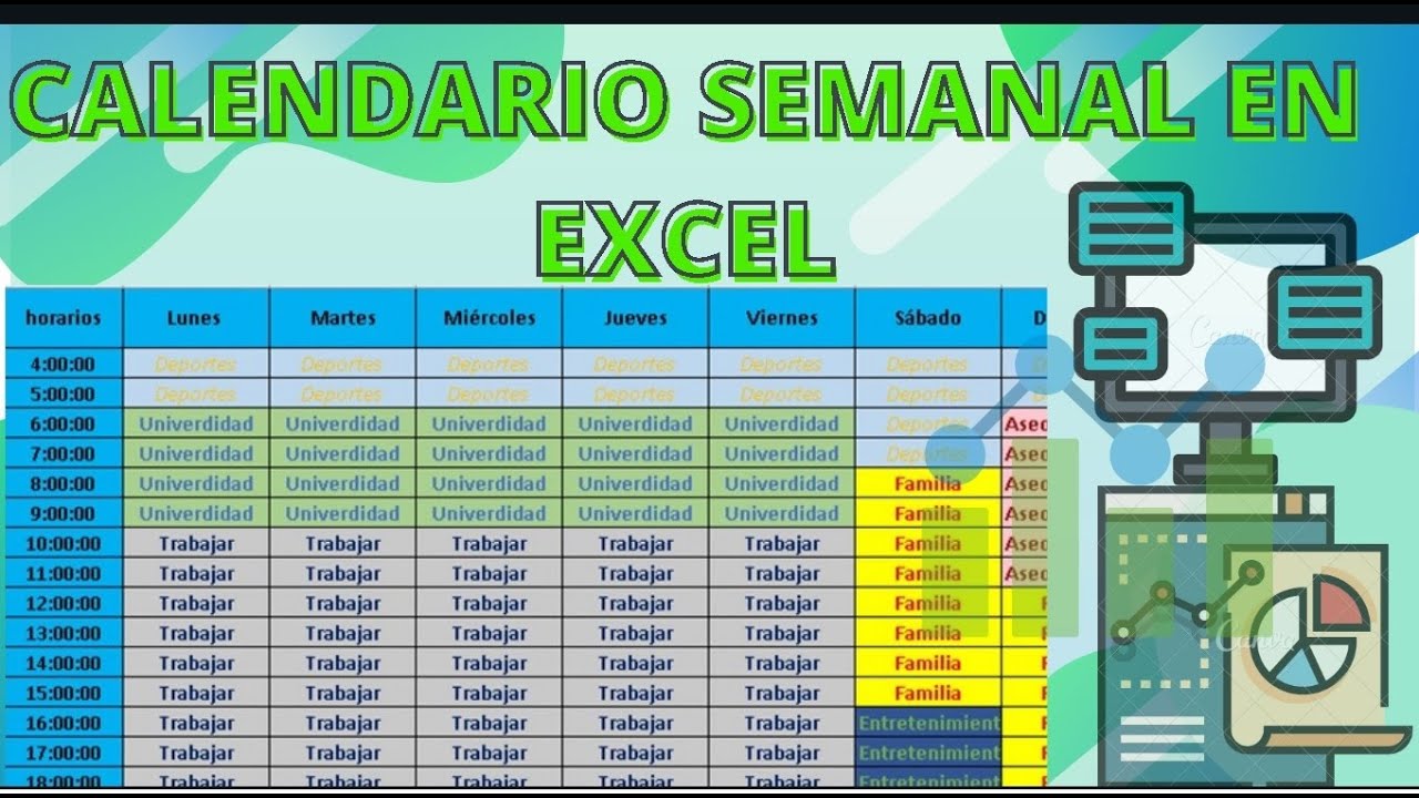 Como Hacer CALENDARIO SEMANAL En Excel AGENDA PERSONAL Y CALENDARIO EN ...