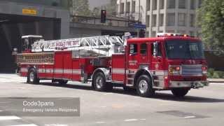 LAFD Ladder Truck 9 -- Q siren, Air Horn