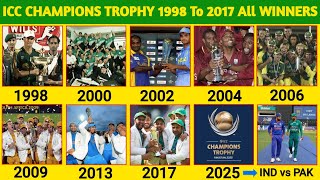 ICC Chapions Trophy All Winners List From 1998 To 2017