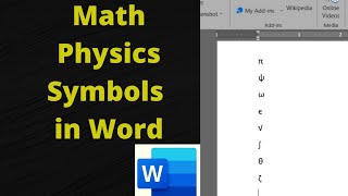 How to insert Mathematics & Physics Symbols into Microsoft Word by shortcut Method