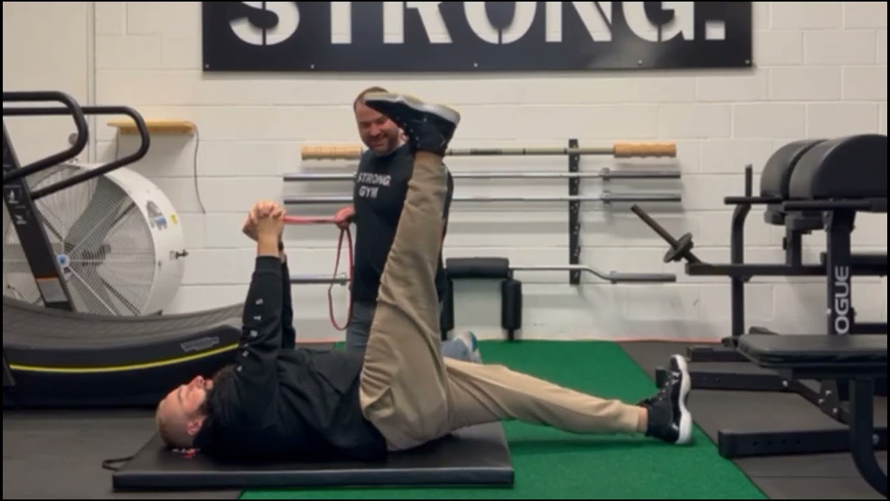 Active Straight Leg Raise (ASLR) With Lateral Band Resistance - YouTube