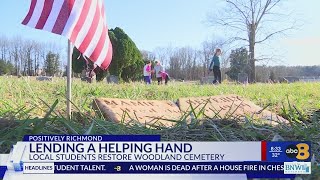 Hundreds of students help to restore Henrico's historic Woodland Cemetery