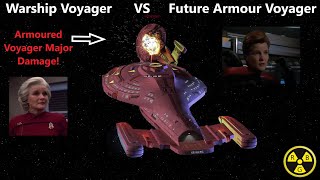 Warship Voyager VS Future Armoured Voyager | Star Trek Ship Battle | Bridge Commander |