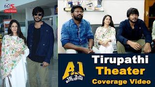 A1 Express Sandeep Kishan and Lavanya Tripathi Tirupathi Theater Coverage Video | TV5 Tollywood