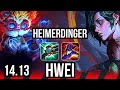 HEIMERDINGER vs HWEI (TOP) | 11/0/3, 7 solo kills, Legendary, 700+ games | VN Master | 14.13