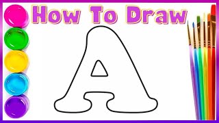 Англиский алфавит для детей А /Draw the letter A for children/How to draw A letter for kids