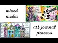 Mixed media art journal process * Miss Bee *