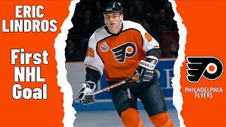 Eric Lindros #88 (Philadelphia Flyers) first NHL goal Oct 6, 1992 (Classic NHL)