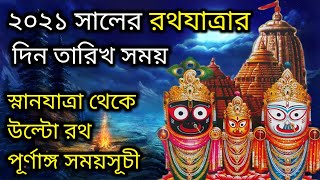 রথযাত্রা ২০২১ দিন,তারিখ ও সময় | Rath Yatra 2021 Date and Time | Puri Rath Yatra 2021 |Jagannath Puri