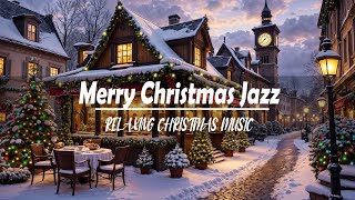 Relaxing Outdoor Jazz Coffee Shop Christmas - Cozy Christmas Jazz With Snowfall ~ Holiday Jazz Music