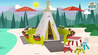 Cort bej Indoor\u0026Outdoor Teepee Evolutive Smoby