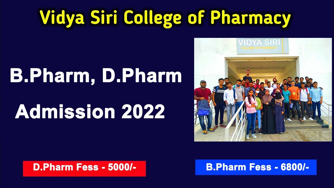 Vidya Siri College Of Pharmacy, Bangalore Admission 2022-23 | B.Pharm ...