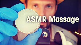 Realistic massage. Ear creaming for ASMR purposes