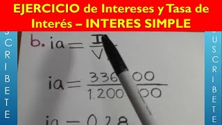 Calculando el INTERES y la TASA DE INTERES SIMPLE